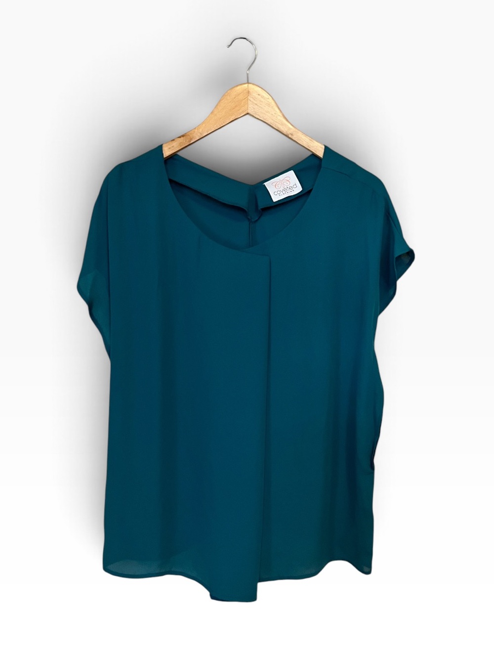 Coveted Clothing Womens Green Contemporary Flowy Blouse Top Size Medium